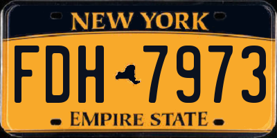 NY license plate FDH7973