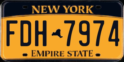 NY license plate FDH7974
