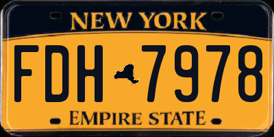 NY license plate FDH7978