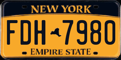 NY license plate FDH7980