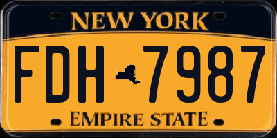 NY license plate FDH7987
