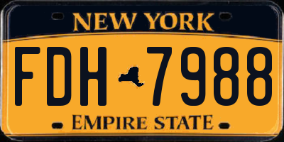 NY license plate FDH7988