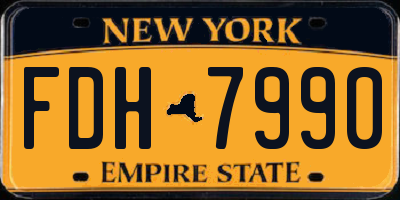 NY license plate FDH7990