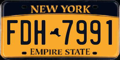 NY license plate FDH7991