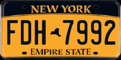 NY license plate FDH7992