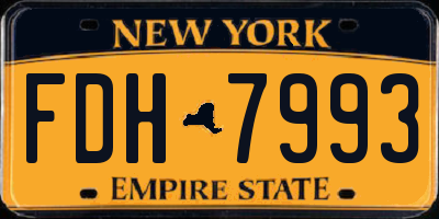 NY license plate FDH7993