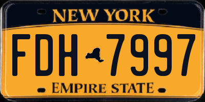 NY license plate FDH7997