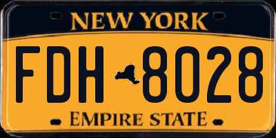 NY license plate FDH8028
