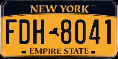 NY license plate FDH8041