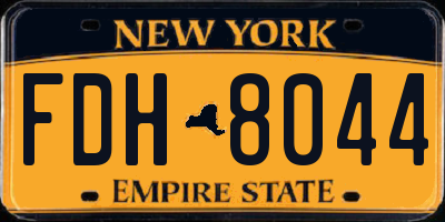NY license plate FDH8044
