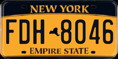 NY license plate FDH8046