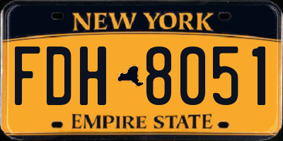 NY license plate FDH8051