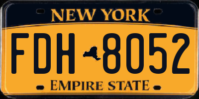 NY license plate FDH8052