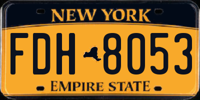 NY license plate FDH8053