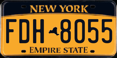 NY license plate FDH8055