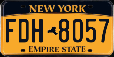 NY license plate FDH8057