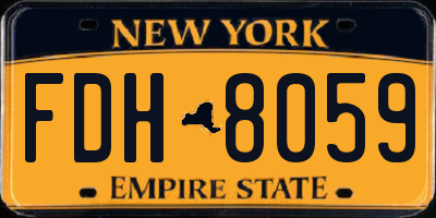 NY license plate FDH8059