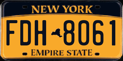 NY license plate FDH8061