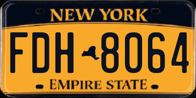 NY license plate FDH8064
