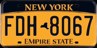 NY license plate FDH8067
