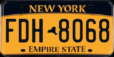 NY license plate FDH8068