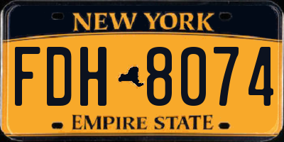 NY license plate FDH8074