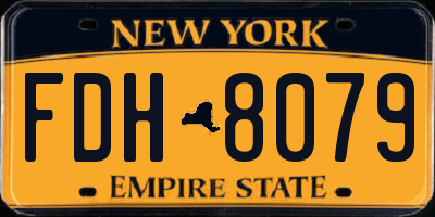 NY license plate FDH8079