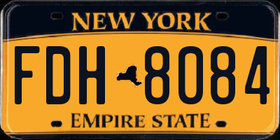 NY license plate FDH8084