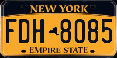 NY license plate FDH8085