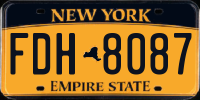NY license plate FDH8087