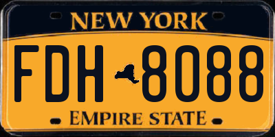 NY license plate FDH8088