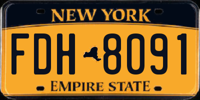 NY license plate FDH8091