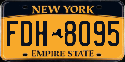NY license plate FDH8095