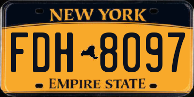NY license plate FDH8097
