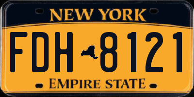 NY license plate FDH8121