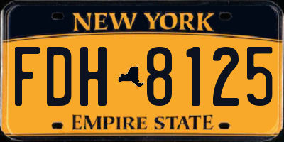NY license plate FDH8125
