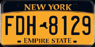 NY license plate FDH8129