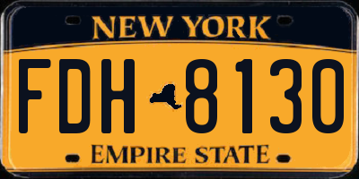 NY license plate FDH8130