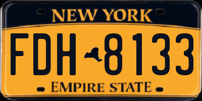 NY license plate FDH8133