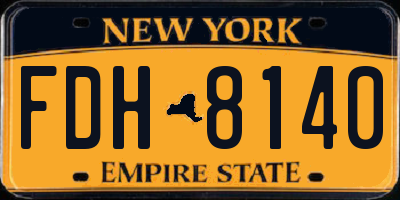 NY license plate FDH8140