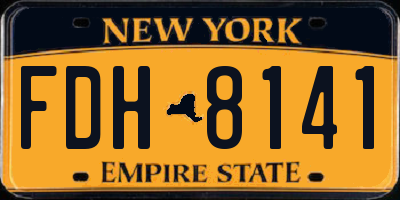 NY license plate FDH8141