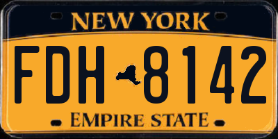 NY license plate FDH8142