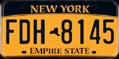 NY license plate FDH8145