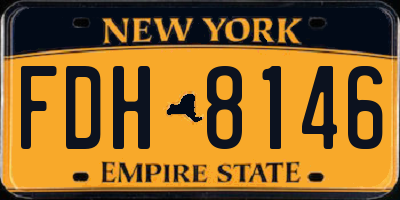 NY license plate FDH8146