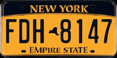 NY license plate FDH8147