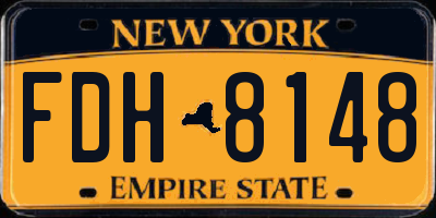 NY license plate FDH8148
