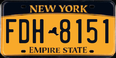 NY license plate FDH8151