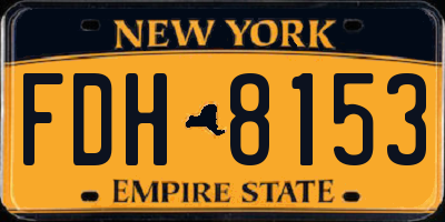 NY license plate FDH8153