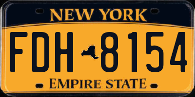 NY license plate FDH8154