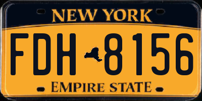 NY license plate FDH8156